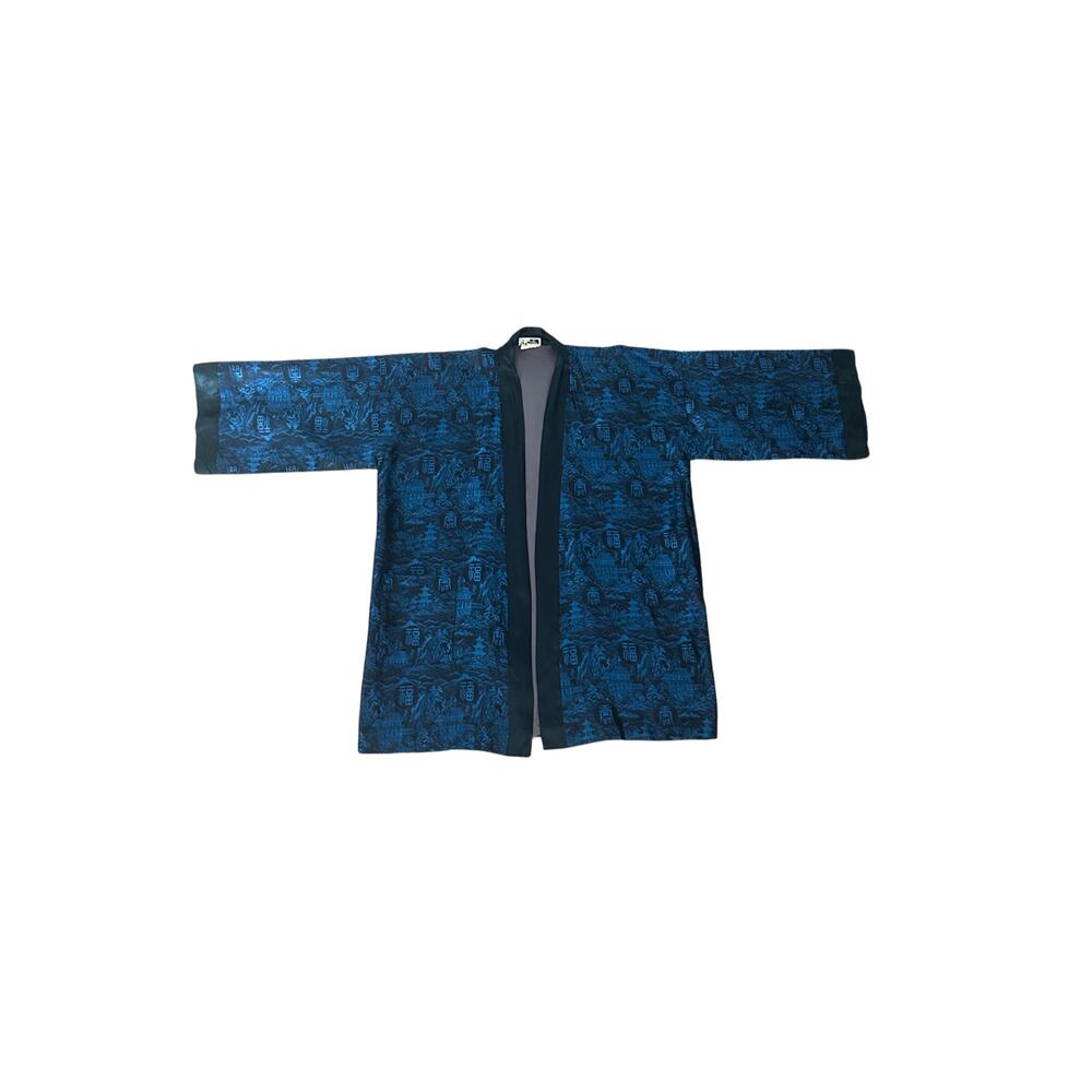 Vintage Kimono Glendale Made in Japan Black and Blue